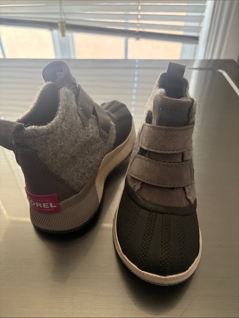 Sorel Kids Gray and Black Waterproof Boot Sneakers